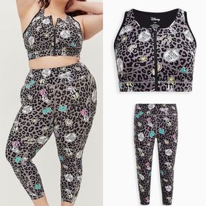 SET: Torrid Disney Minnie Mouse Leopard Grey Sports Bra/Cropped Legging 2X